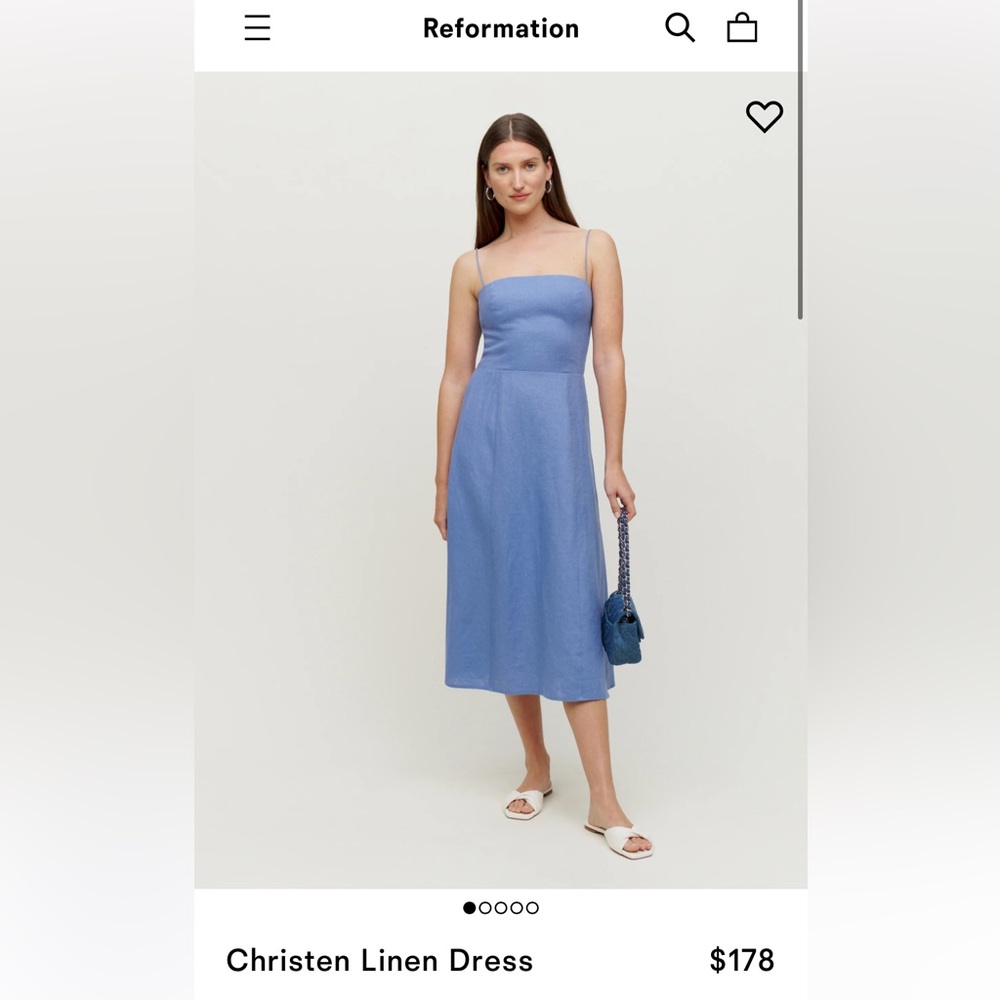 Reformation Christen Linen Dress in Dusk